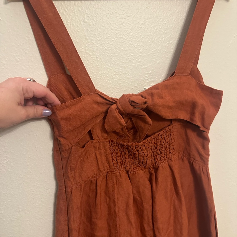 Maeve Rust Button-Front Mini Dress - Picture 4 of 7